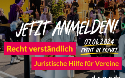 Kostenfreie Konferenz zum Thema „Juristische Hilfe für Vereine“ am 7. Juni in Erfurt